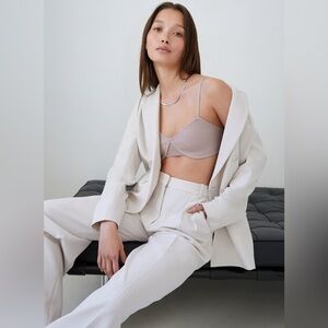 Aritzia Babaton Sculpt Knit Top Ribbed in Munro Mauve Size Medium